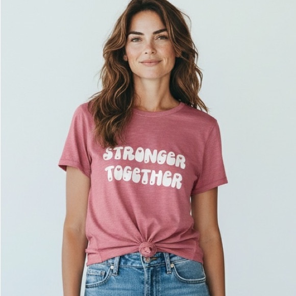Lucky Brand Tops - New Lucky Brand Women’s “Stronger Together” Heart Graphics Love Tee
